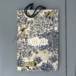 DIOR Designer golden Gift Bag with Jungle Print • chic/perfect: 15” x 10” x 5”